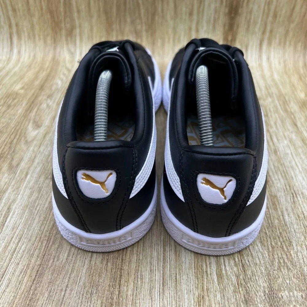 Puma Basket 21 Classic Sneakers Men's Size 11.5 Black White Leather 374923-04